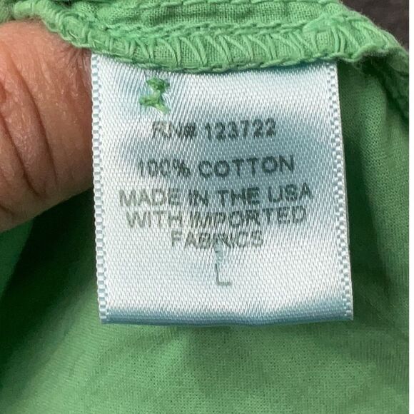 Xirena 100% Cotton Channing Shirt Button Front Rolled Sleeve Green Light Top L - Picture 7 of 8